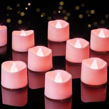 Homemory Pink Tea Lights Candles Battery Operated, 200+Hour Flameless Flicker...