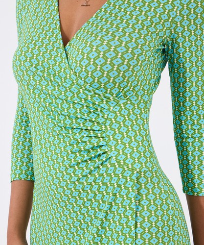 Joe Browns Women's Retro Geometric Print Long Sleeve Jersey Dress - Picture 3 of 5