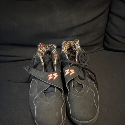2003 Jordan Air Jordan 8 Retro Mid Top Black Multicolor Lace Up Hook Basketball