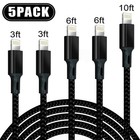 5 Pack Durable Charging Cable Heavy Duty for iPhone 13 12 11 Plus Charger Cord