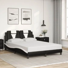 Bed Frame Black and White vidaXL