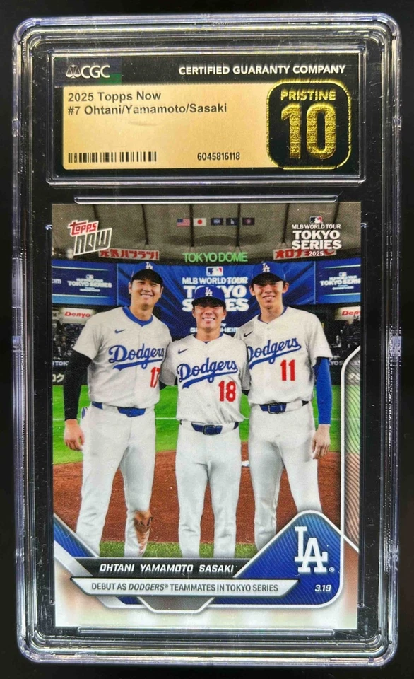 2025 Topps Now Shohei Ohtani Yoshinobu Yamamoto Roki Sasaki RC 7 CGC 10 impecável