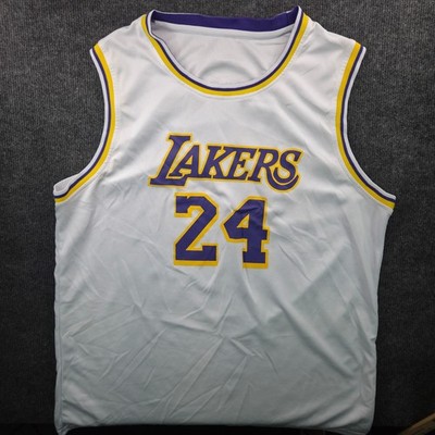 Unbranded Lakers Basketball Jersey Mens 4XL White Kobe Bryant 24 Athleisure Mesh