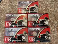5 Maxell UR-90 Normal-Bias Audio Cassette Tapes Blank NEW SEALED INK MARKS