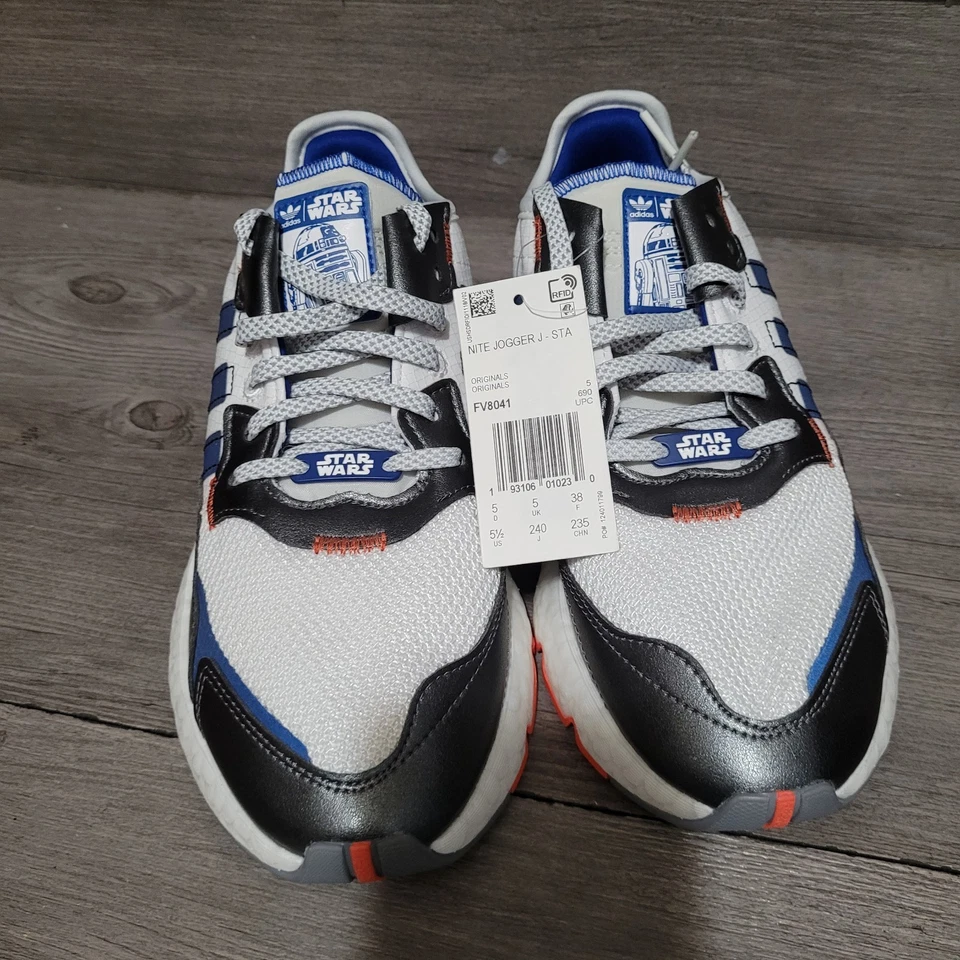 Adidas Nite Jogger J R2D2 Star Wars Juvenil Talla 5.5y Blanco Azul FV8041 Boost Foto 2 de 4