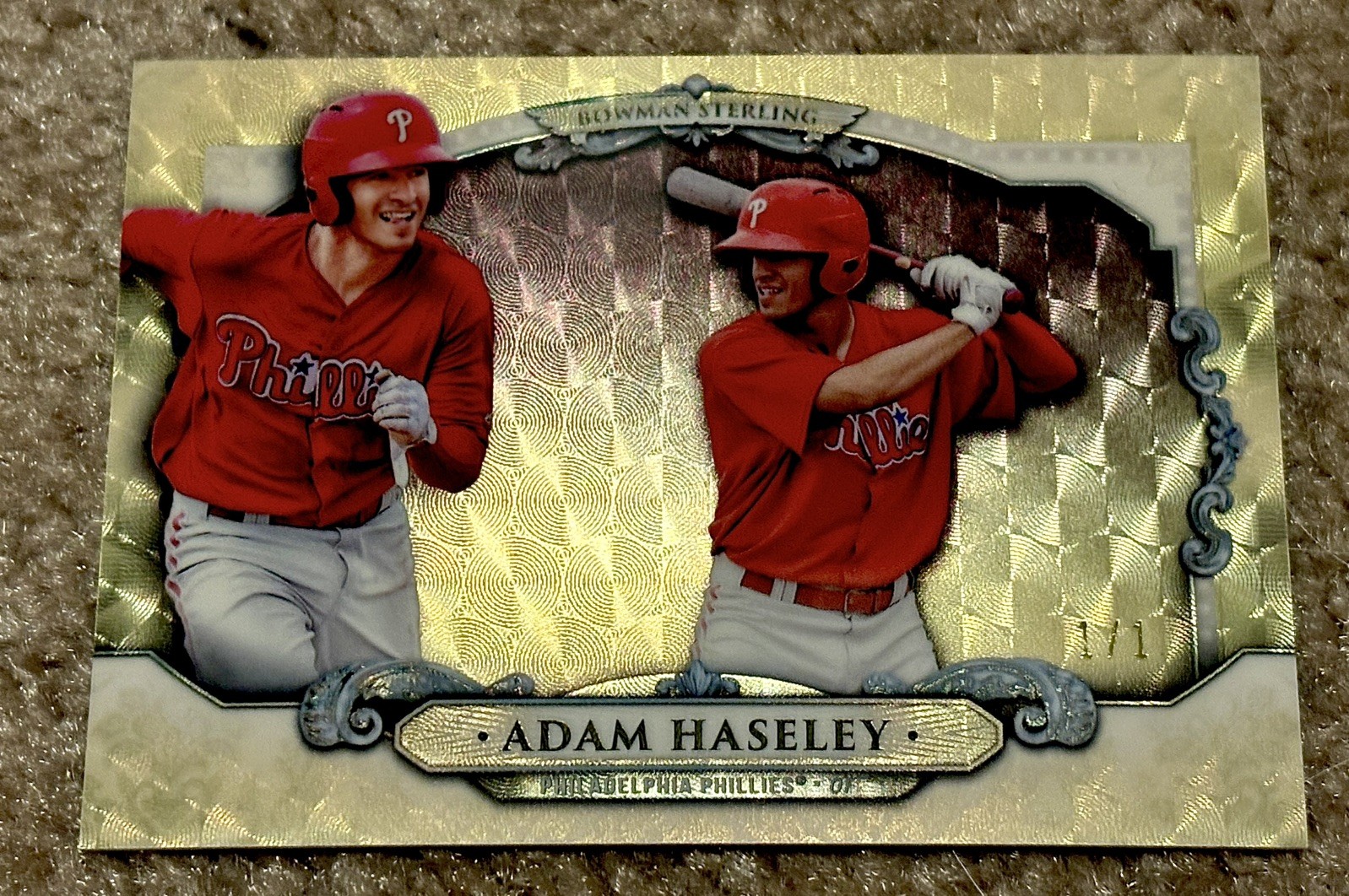 2018 BOWMAN STERLING CONTINUITY SUPERFRACTOR 1/1 ADAM HASELEY One Of One