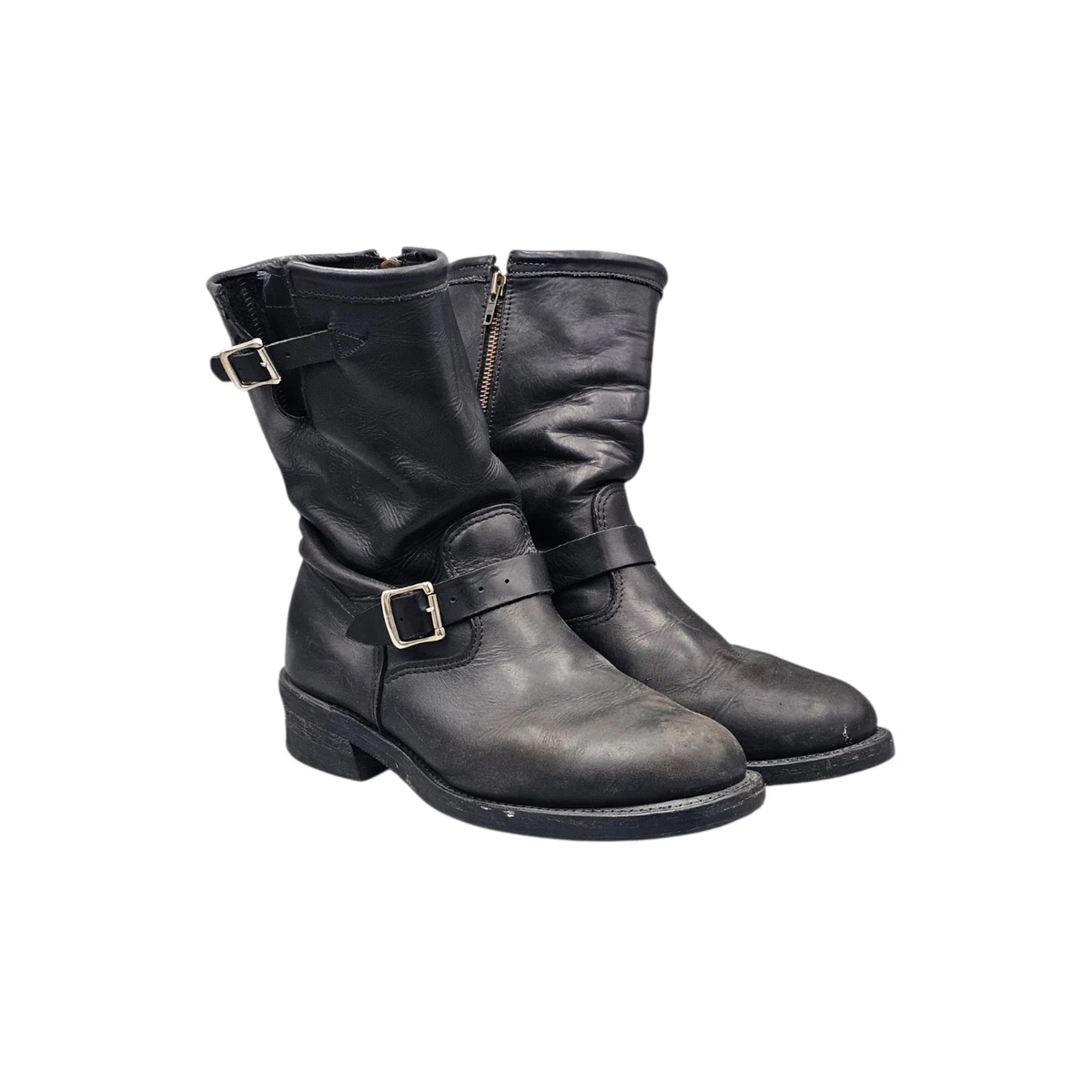 Black Biker Boots EE for Men for sale | eBay