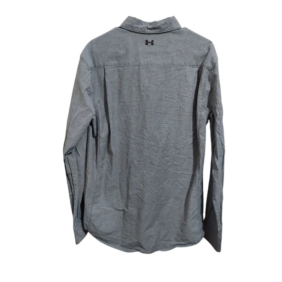 Under Armour Grey Men's Button Up Shirt See Measurements - Image 2 of 3