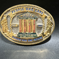Bostock Buckle Saratoga "People Who Care" Western Rodeo Buckle 1.5" 30GP