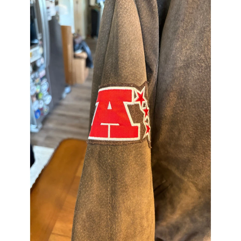 VTG NFL Cleveland Browns Suede Leather Bomber Varsity Jacket Logo 90s SZ XXL Foto 2 de 4