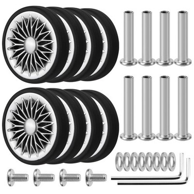 Ech.Apr Luggage Wheels Replacement OD 55mm, 8 Pcs Suitcase Grey 