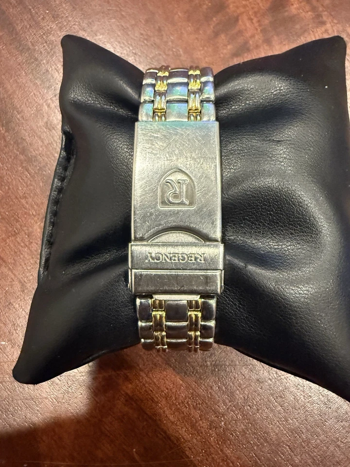 Reloj Regency Hombre 39mm Tono Plateado Dorado Esfera Blanca Día Fecha Foto 2 de 2