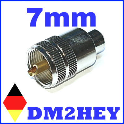 UHF PL-259 PTFE Stecker für 7mm Koax wie  Airborn 7 / Aircell 7 CB-Funk AFU PMR