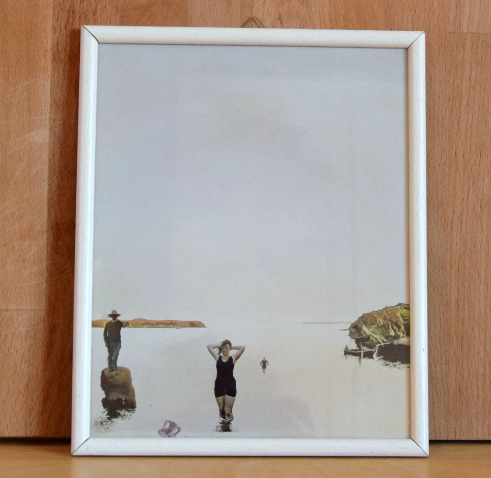 Salvador Dali WEIßE RUHE Kunstdruck im Holzrahmen spanische Kunst art print - Bild 1 von 2