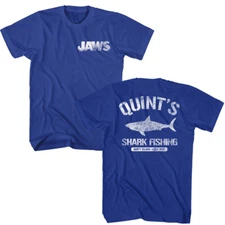Jaws 70's Thriller Movie Quint's Amity Island Shark Fishing Est 75 Men's T Shirt