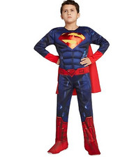 Superman Child Halloween Costume Justice League DC Jumpsuit Size Large 8-10
