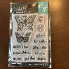 Hero Arts Clear Photopolymer Stamps Butterfly Pair  sentiments Mom Dad Ladybug