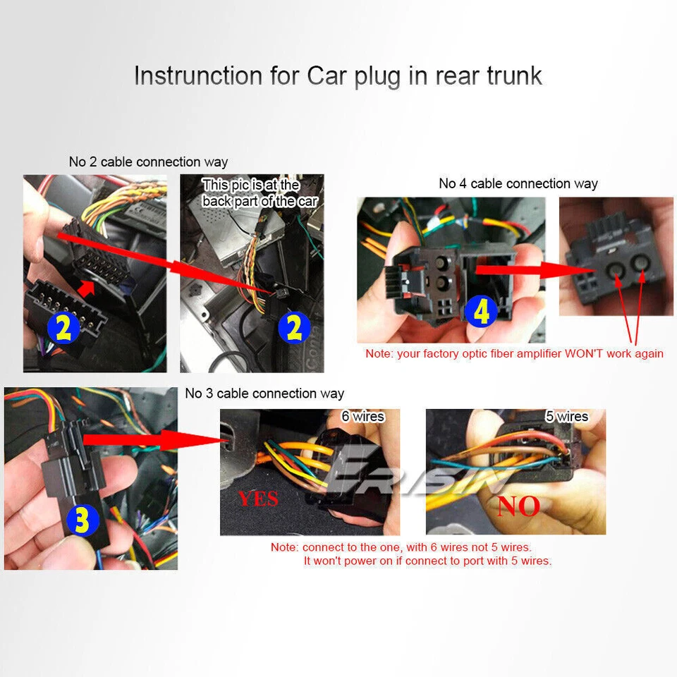 Extension Cable Power & Radio Lead For Mercedes W211 Car Stereo Fibre Optic - Image 4 of 4