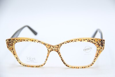 NEW JEAN LAFONT NICE 380 LEOPARD BLACK AUTHENTIC FRAMES EYEGLASSES 53-15