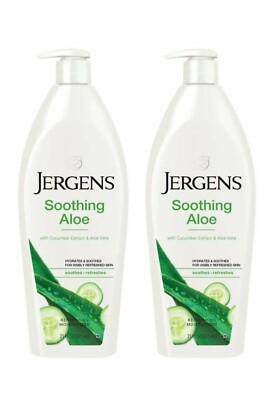 2x Jergens Beruhigende Aloe Erfrischende Körperlotion Aloe Vera & Gurkenextrakt 21oz