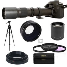 ZOOM LENS 500-1000MM  WIDE ANGLE LENS  TRIPOD FOR CANON REBEL T3 T5 T5I T3I