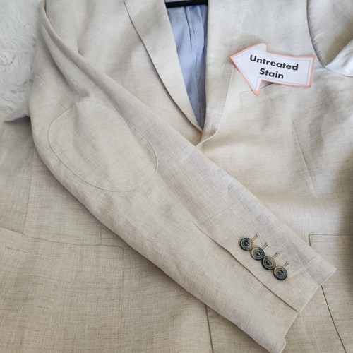 Tasso Elba Island Mens XL Beige 100% Linen 2-Button Blazer Suit Jacket *FLAW* - Picture 14 of 15