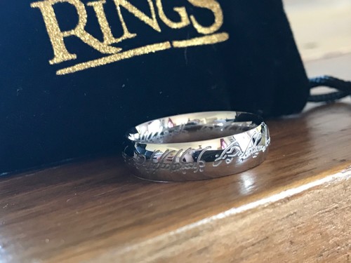 LE SEIGNEUR DES ANNEAUX:BILBO LE HOBBIT:BAGUE EN ACIER POUR MINI BUDGET 55 A 63 - Picture 7 of 10