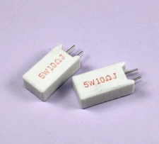 10pcs RGA Radial Sand Resistor 10 ohm, 5 watt,  5% tolerance, 25 X 13 X 9mm