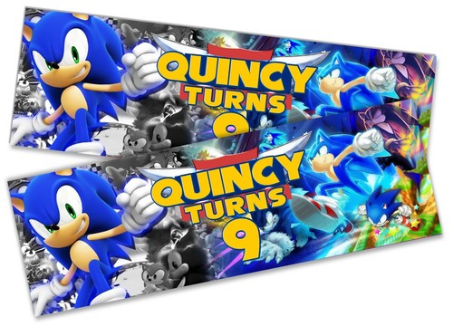 x2 personalisiertes Geburtstagsbanner Sonic Kind Erwachsene Party Dekoration Poster 125 - Bild 3 von 4