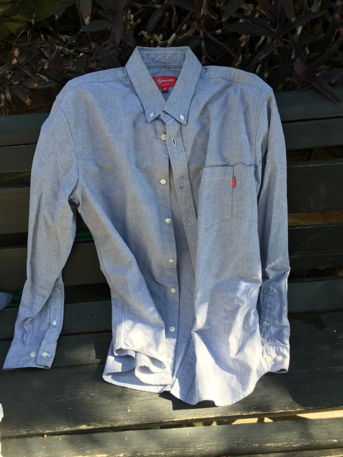 Chemise boutonnée Supreme Oxford neuve taille moyenne, bleu