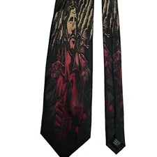 Appointed Apparel Jesus Christ Lord Savior Holding Earth Jacquard Tie Black EUC