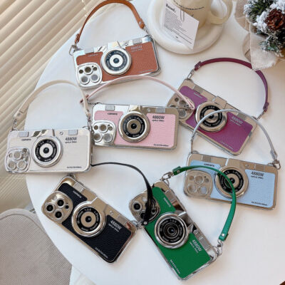 3D Vintage Camera Shockproof Girl Phone Case For iPhone 15 Plus 14 13 Pro Max