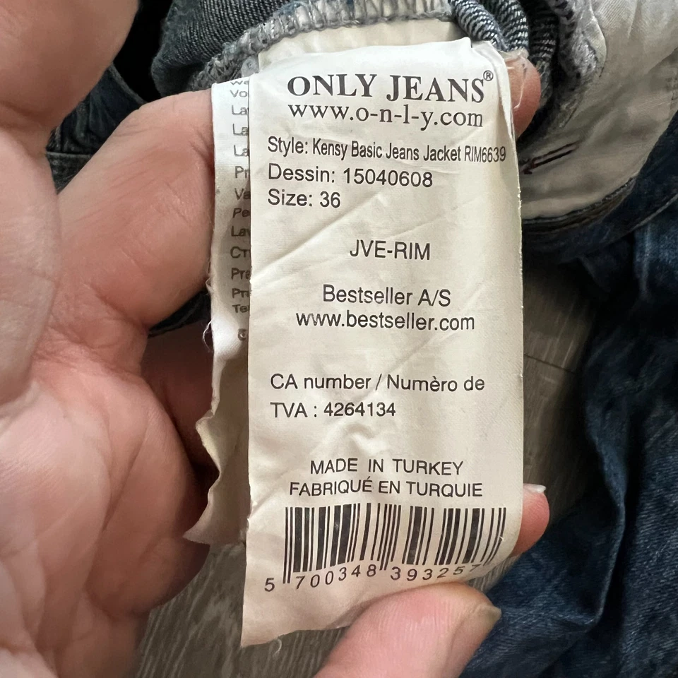 Chaqueta vaquera vintage para mujer solo ilimitada envejecida 36 botones delanteros Foto 3 de 4