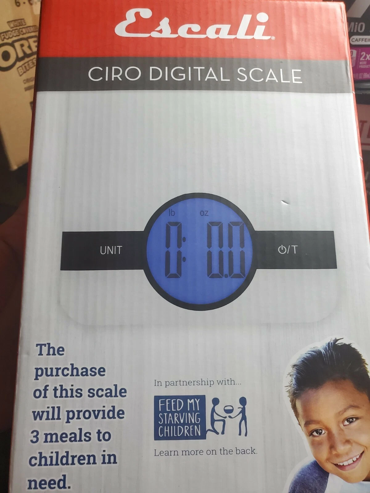 Escali Ciro C115W Blue Backlit Digital Display Table Top Scale, Tare Liquid And