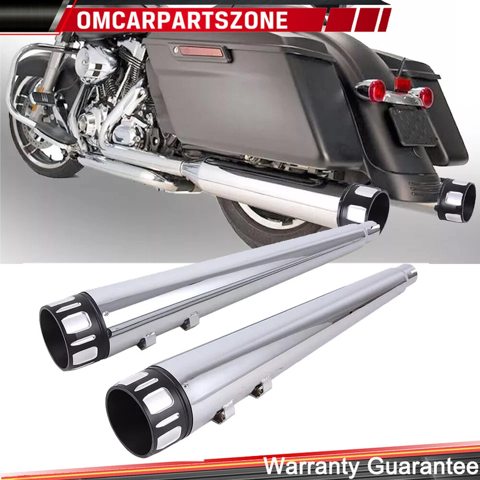 Tubo de escape silenciadores antideslizantes megáfono ADN de 4 pulgadas para Harley CVO Electra Glide Foto 3 de 4