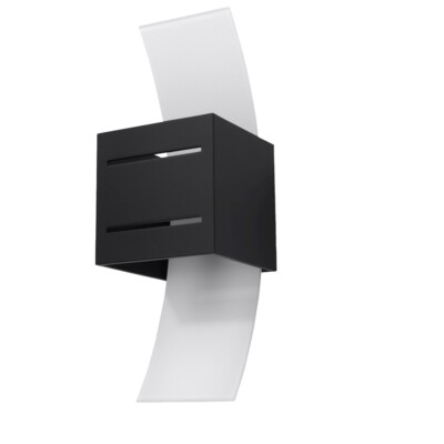 Innen Wandleuchte LORETO Glas Alumiunium  Schwarz G9 LED SOLLUX LIGHTING NEU