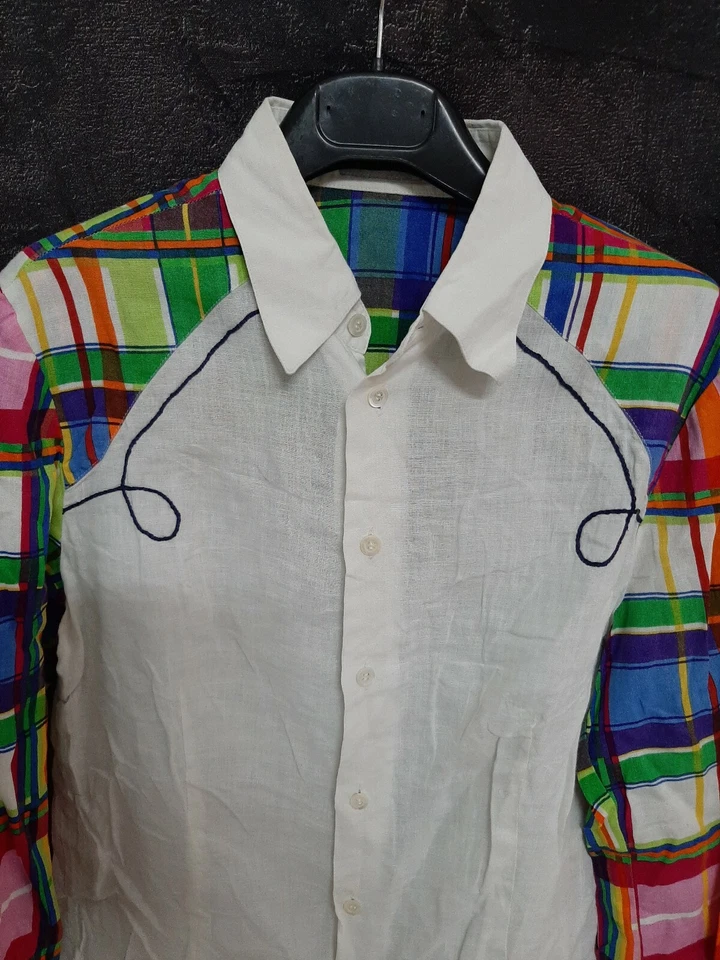 Byblos camicia jeans giacca jacket uomo men lino tg s shirt 90s vintage cawboy - Immagine 2 di 4