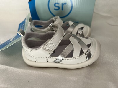 STRIDERITE 360 Fits Wide Feet Too Mallory White Toddler Girl Sandals US SIZE 5M