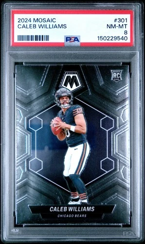2024 PANINI MOSAIC #301 CALEB WILLIAMS ROOKIE RC PSA 8