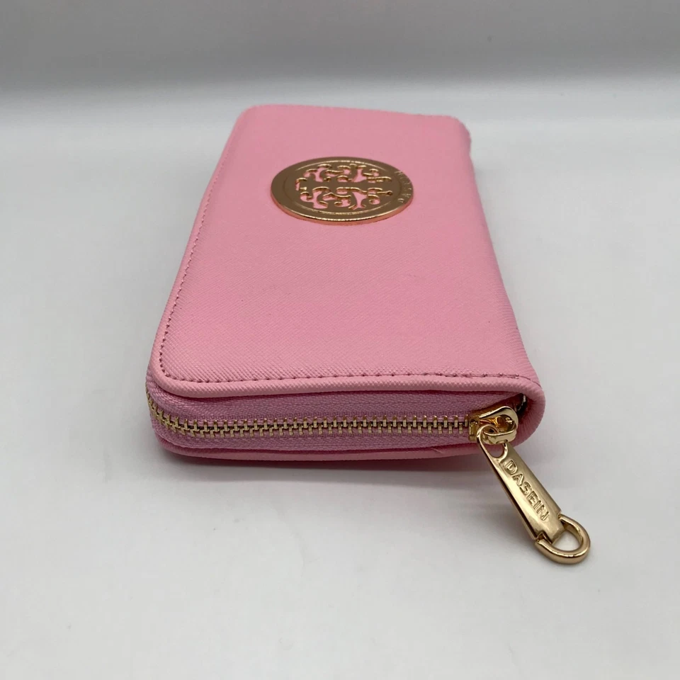 Cartera Dasein rosa y dorado con cremallera Foto 4 de 4