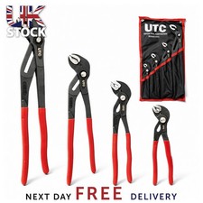 4pc Locking Water Pump Pliers Set Soft Grip Handle Groove Joint Tool 180-400mm