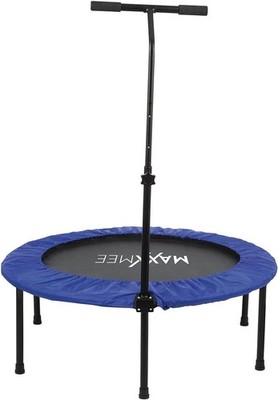 Fitness Trampolin Mini Trampoline + Haltestange höhenverstellbar 100kg schwarz