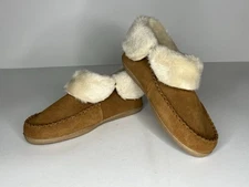Cabelas Womens SZ 10 Slipper Brown Suede Leather Shearling Lined Boots NWOB Gift