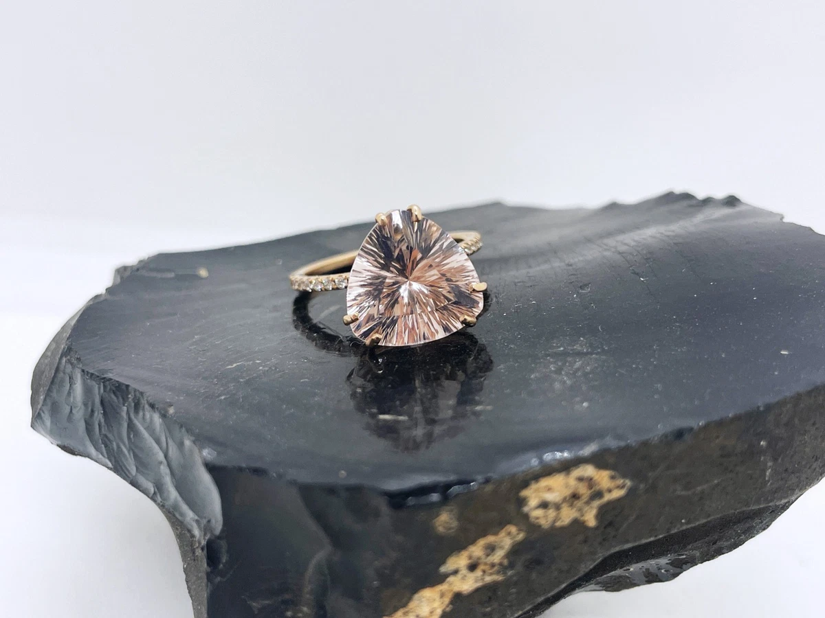 Anello Solitario Casella Gioielli in Oro Rosa a Cuore con Diamanti