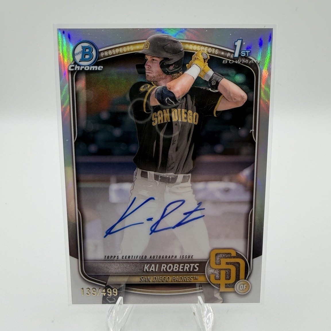 2025 Bowman Chrome Kai Roberts Padres Rookie Auto Refractor #CPA-KR /499