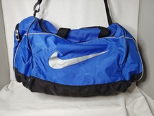 Nike Duffel Gym Sports Travel Bag Blue Shoulder Strap BA1769-483 Large Swoosh