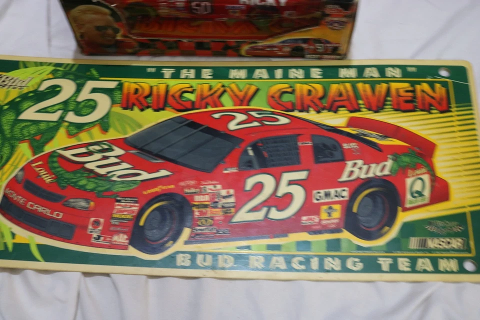 Cartel Ricky Craven Budweiser NASCAR 1997 RARO y coche fundido a presión Foto 2 de 4