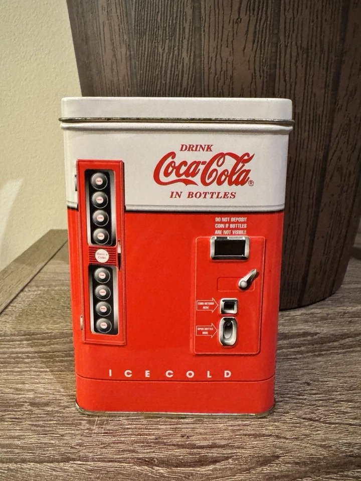 COCA-COLA Vintage Bottle Vending Machine 1997 Collectible Tin Box - Image 2 of 4