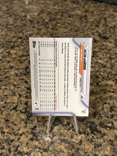 Topps 2020 cromo Jacob Degrom #81 refractor negativo - Imagen 2 de 2