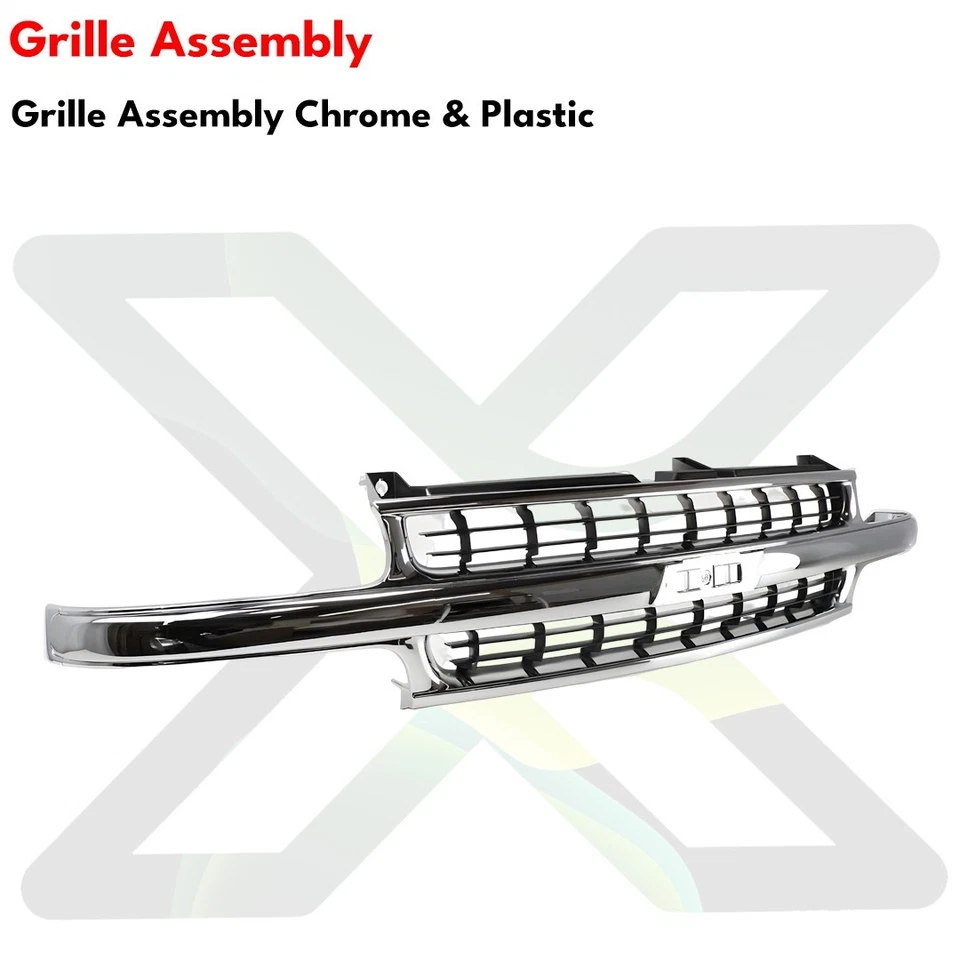 Front Grille Assembly & Headlights Kit For 1999-2002 Chevrolet Silverado 1500 Foto 2 de 4